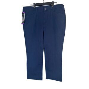 2/$35 NWT Banana Republic 14 Slim Straight Cropped Pants Navy Blue Stretch
